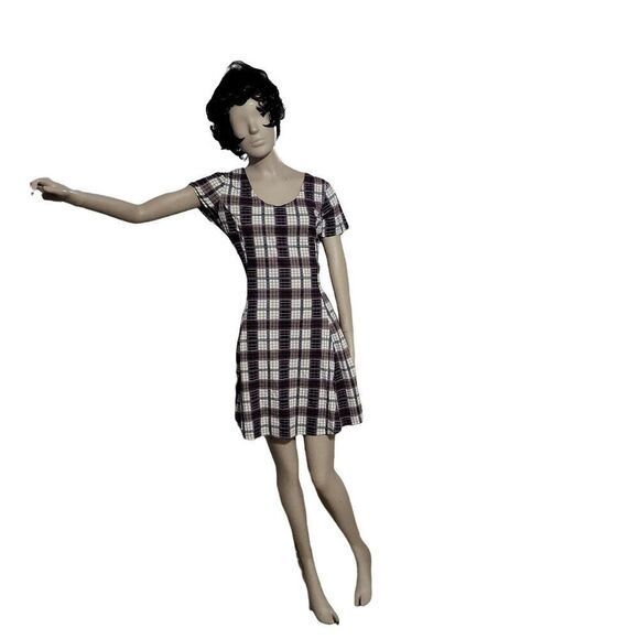 Dolls Kill Current Mood Y2K Plaid Skater Dress - Picture 2 of 4